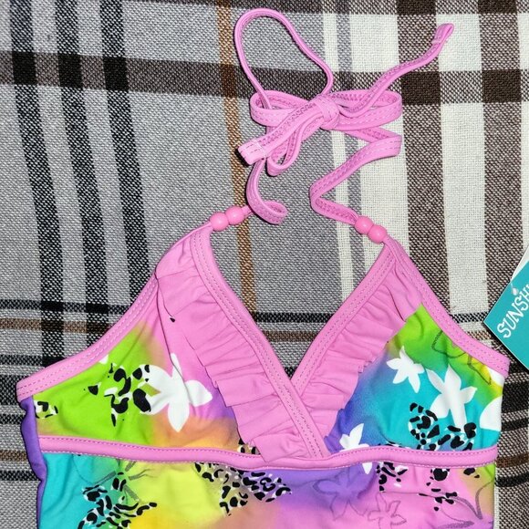 Girls Bathing Suit, One Piece Halter, Sunshine Zone - Picture 3 of 3